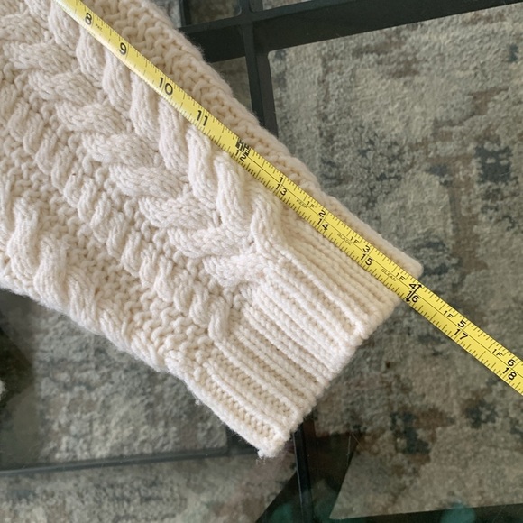 Something Navy Womens Chunky Cable Knit Button Up Cardigan Sweater White Size XS - Picture 11 of 13